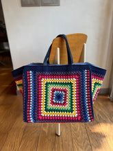 Load image into Gallery viewer, Dark Blue Crochet Bag XL
