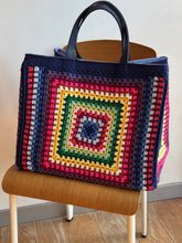Load image into Gallery viewer, Dark Blue Crochet Bag XL