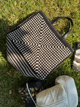 Load image into Gallery viewer, Black and Beige Crochet XL Bag
