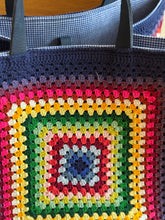 Load image into Gallery viewer, Dark Blue Crochet Bag XL
